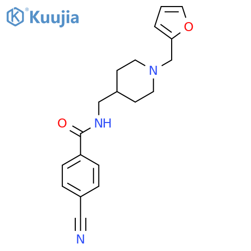 4-cyano-N-({1-(furan-2-yl)methylpiperidin-4-yl}methyl)benzamide structure