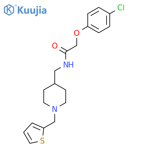 2-(4-chlorophenoxy)-N-({1-(thiophen-2-yl)methylpiperidin-4-yl}methyl)acetamide structure