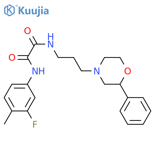 N'-(3-fluoro-4-methylphenyl)-N-3-(2-phenylmorpholin-4-yl)propylethanediamide structure