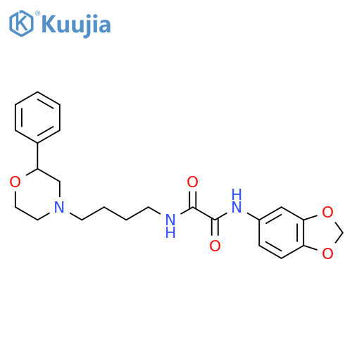 N-(2H-1,3-benzodioxol-5-yl)-N'-4-(2-phenylmorpholin-4-yl)butylethanediamide structure