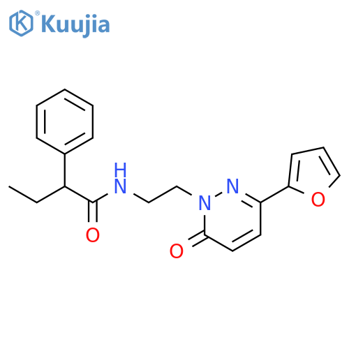 N-{2-3-(furan-2-yl)-6-oxo-1,6-dihydropyridazin-1-ylethyl}-2-phenylbutanamide structure