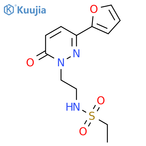 N-{2-3-(furan-2-yl)-6-oxo-1,6-dihydropyridazin-1-ylethyl}ethane-1-sulfonamide structure