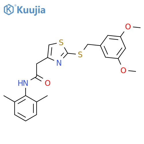 2-(2-{(3,5-dimethoxyphenyl)methylsulfanyl}-1,3-thiazol-4-yl)-N-(2,6-dimethylphenyl)acetamide structure