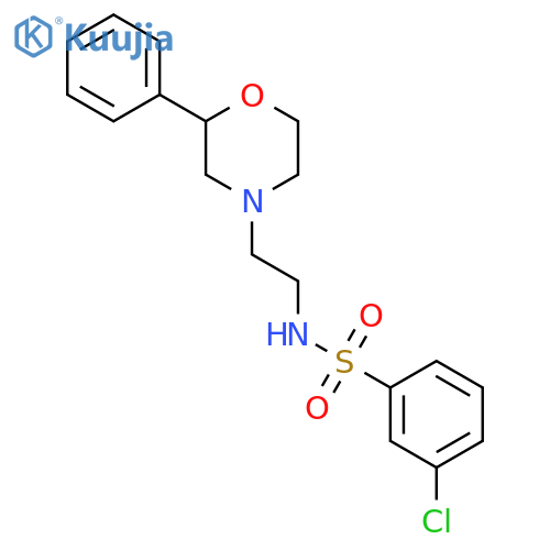3-chloro-N-2-(2-phenylmorpholin-4-yl)ethylbenzene-1-sulfonamide structure