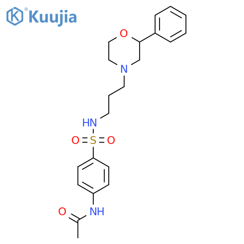 N-(4-{3-(2-phenylmorpholin-4-yl)propylsulfamoyl}phenyl)acetamide structure