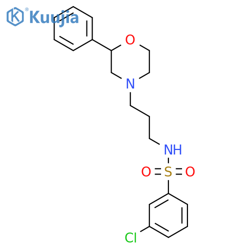 3-chloro-N-3-(2-phenylmorpholin-4-yl)propylbenzene-1-sulfonamide structure