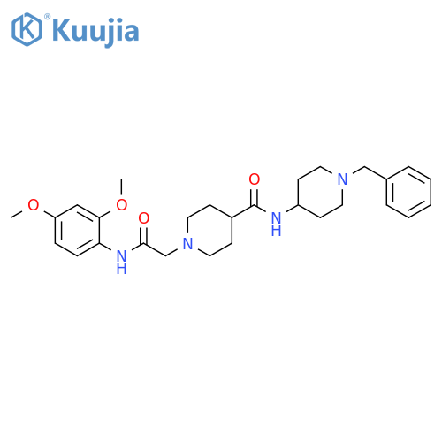 N-(1-benzylpiperidin-4-yl)-1-{(2,4-dimethoxyphenyl)carbamoylmethyl}piperidine-4-carboxamide structure