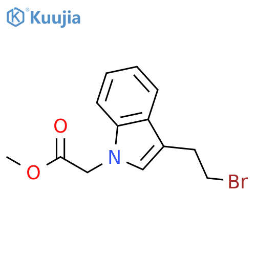 1H-Indole-1-acetic acid, 3-(2-bromoethyl)-, methyl ester structure