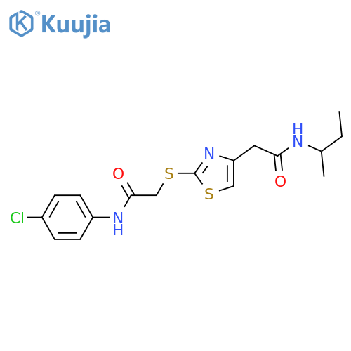 N-(butan-2-yl)-2-2-({(4-chlorophenyl)carbamoylmethyl}sulfanyl)-1,3-thiazol-4-ylacetamide structure