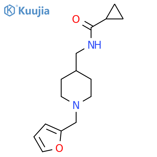 N-({1-(furan-2-yl)methylpiperidin-4-yl}methyl)cyclopropanecarboxamide structure