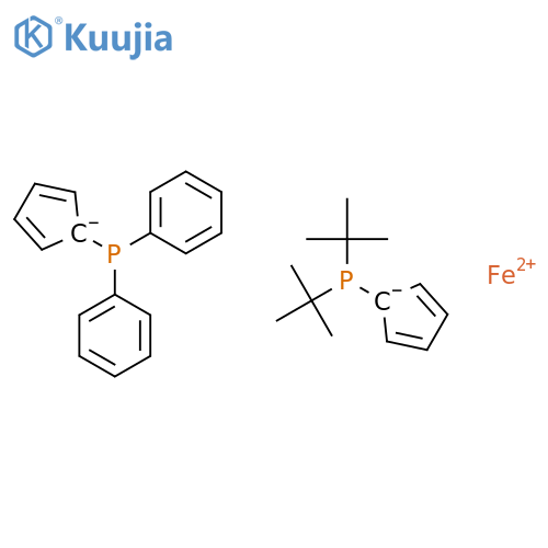 Ferrocene, 1-[bis(1,1-dimethylethyl)phosphino]-1'-(diphenylphosphino)- structure