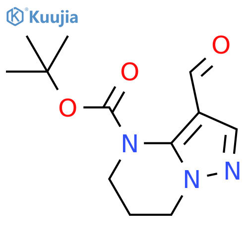 tert-butyl 3-formyl-4H,5H,6H,7H-pyrazolo1,5-apyrimidine-4-carboxylate structure