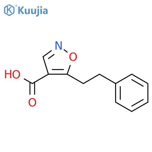 5-(2-phenylethyl)-1,2-oxazole-4-carboxylic acid structure