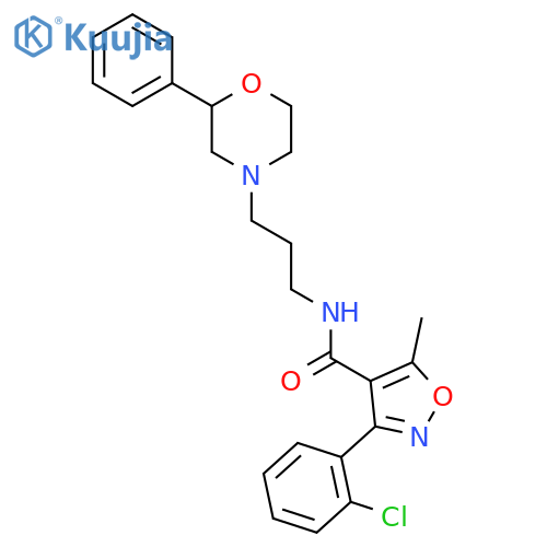 3-(2-chlorophenyl)-5-methyl-N-3-(2-phenylmorpholin-4-yl)propyl-1,2-oxazole-4-carboxamide structure