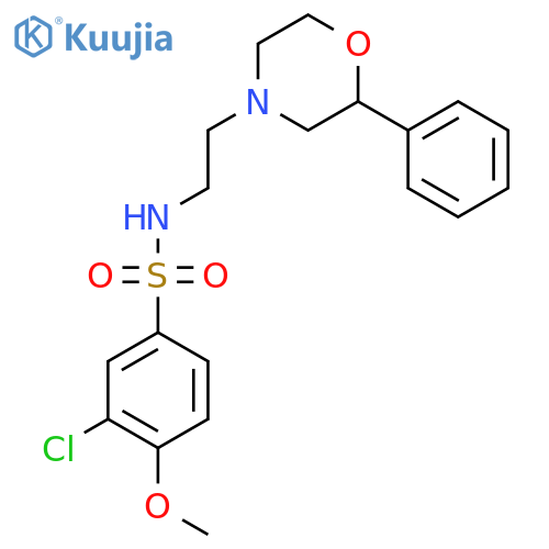 3-chloro-4-methoxy-N-2-(2-phenylmorpholin-4-yl)ethylbenzene-1-sulfonamide structure