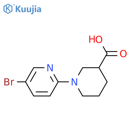 1-(5-bromopyridin-2-yl)piperidine-3-carboxylic acid structure