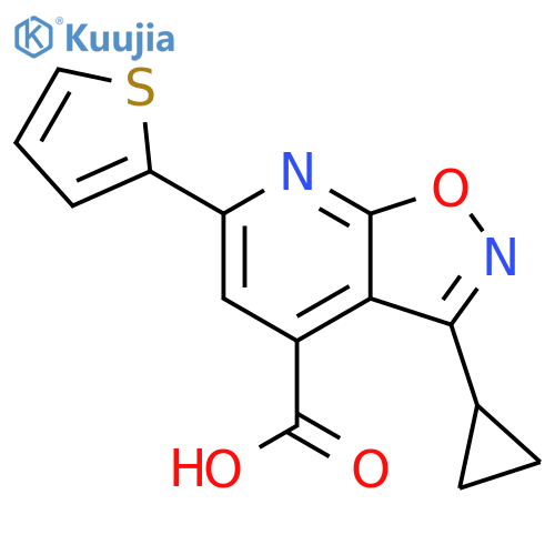 3-Cyclopropyl-6-(Thiophen-2-Yl)-1,2Oxazolo5,4-BPyridine-4-Carboxylic Acid structure