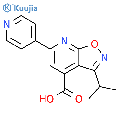 Isoxazolo[5,4-b]pyridine-4-carboxylic acid, 3-(1-methylethyl)-6-(4-pyridinyl)- structure