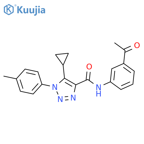 N-(3-acetylphenyl)-5-cyclopropyl-1-(4-methylphenyl)-1H-1,2,3-triazole-4-carboxamide structure