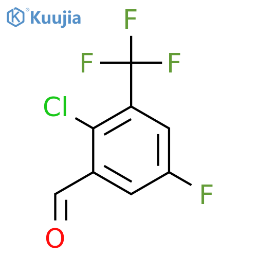 2-Chloro-5-fluoro-3-(trifluoromethyl)-benzaldehyde structure