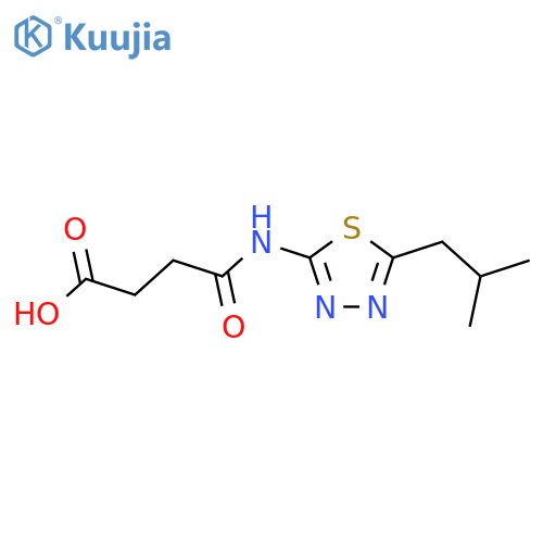 3-{5-(2-Methylpropyl)-1,3,4-thiadiazol-2-ylcarbamoyl}propanoic Acid structure