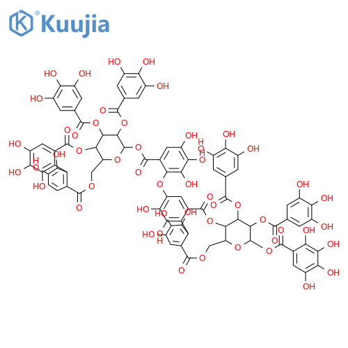 b-D-Glucopyranose, cyclic 4&reg;2:6&reg;2'-[(1S)-4-[6-[[[4,6-O-[[(1S)-4,4',5,5',6,6'-hexahydroxy[1,1'-biphenyl]-2,2'-diyl]dicarbonyl]-2,3-bis-O-(3,4,5-trihydroxybenzoyl)-b-D-glucopyranosyl]oxy]carbonyl]-2,3,4-trihydroxyphenoxy]-4',5,5',6,6'-pentahydroxy[1,1'-biphenyl]-2,2'-dicarboxylate]1,2,3-tris(3,4,5-trihydroxybenzoate) (9CI) structure