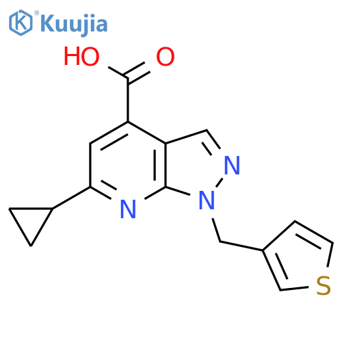 6-Cyclopropyl-1-(Thiophen-3-Ylmethyl)-1h-Pyrazolo3,4-BPyridine-4-Carboxylic Acid structure