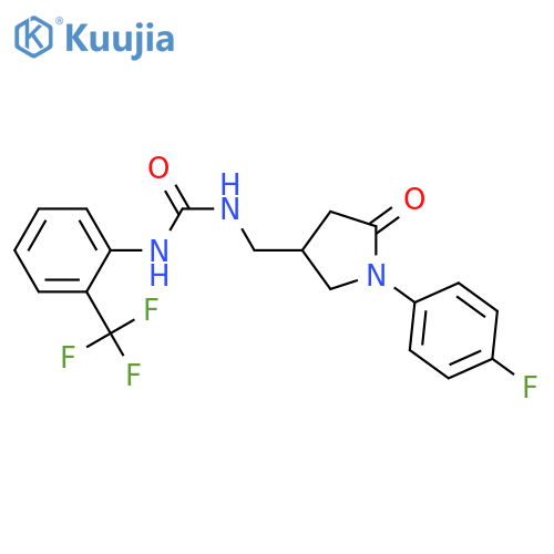 3-{1-(4-fluorophenyl)-5-oxopyrrolidin-3-ylmethyl}-1-2-(trifluoromethyl)phenylurea structure