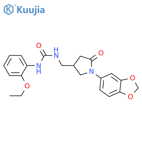 3-{1-(2H-1,3-benzodioxol-5-yl)-5-oxopyrrolidin-3-ylmethyl}-1-(2-ethoxyphenyl)urea structure