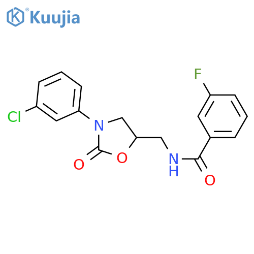 N-{3-(3-chlorophenyl)-2-oxo-1,3-oxazolidin-5-ylmethyl}-3-fluorobenzamide structure