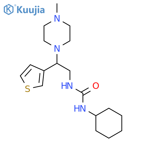 1-cyclohexyl-3-2-(4-methylpiperazin-1-yl)-2-(thiophen-3-yl)ethylurea structure