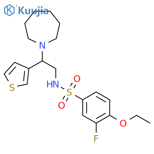 N-2-(azepan-1-yl)-2-(thiophen-3-yl)ethyl-4-ethoxy-3-fluorobenzene-1-sulfonamide structure
