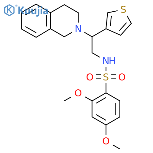 2,4-dimethoxy-N-2-(1,2,3,4-tetrahydroisoquinolin-2-yl)-2-(thiophen-3-yl)ethylbenzene-1-sulfonamide structure