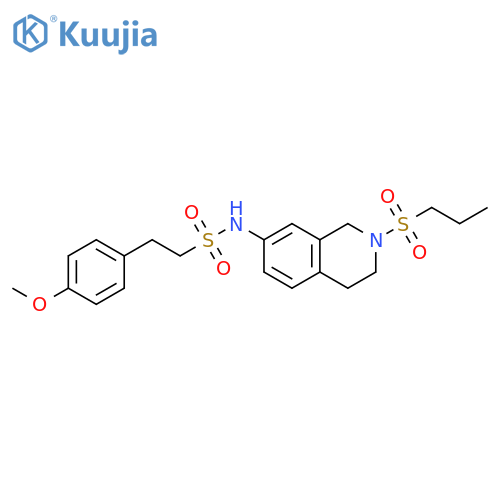 2-(4-methoxyphenyl)-N-2-(propane-1-sulfonyl)-1,2,3,4-tetrahydroisoquinolin-7-ylethane-1-sulfonamide structure