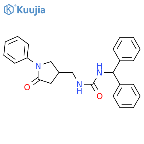 1-(diphenylmethyl)-3-(5-oxo-1-phenylpyrrolidin-3-yl)methylurea structure