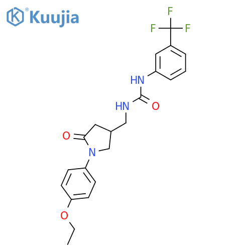 3-{1-(4-ethoxyphenyl)-5-oxopyrrolidin-3-ylmethyl}-1-3-(trifluoromethyl)phenylurea structure