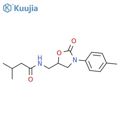 3-methyl-N-{3-(4-methylphenyl)-2-oxo-1,3-oxazolidin-5-ylmethyl}butanamide structure