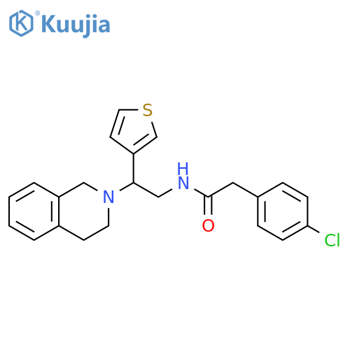 2-(4-chlorophenyl)-N-2-(1,2,3,4-tetrahydroisoquinolin-2-yl)-2-(thiophen-3-yl)ethylacetamide structure