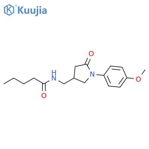 N-{1-(4-methoxyphenyl)-5-oxopyrrolidin-3-ylmethyl}pentanamide structure