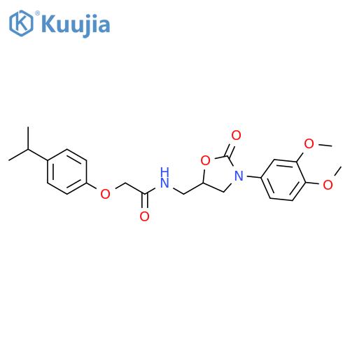 N-{3-(3,4-dimethoxyphenyl)-2-oxo-1,3-oxazolidin-5-ylmethyl}-2-4-(propan-2-yl)phenoxyacetamide structure