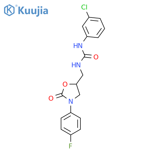 1-(3-chlorophenyl)-3-{3-(4-fluorophenyl)-2-oxo-1,3-oxazolidin-5-ylmethyl}urea structure