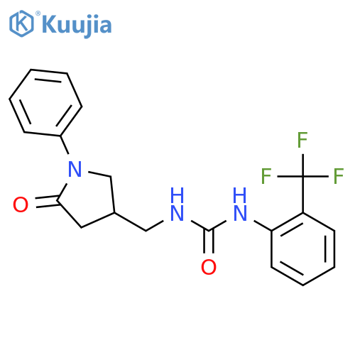 3-(5-oxo-1-phenylpyrrolidin-3-yl)methyl-1-2-(trifluoromethyl)phenylurea structure
