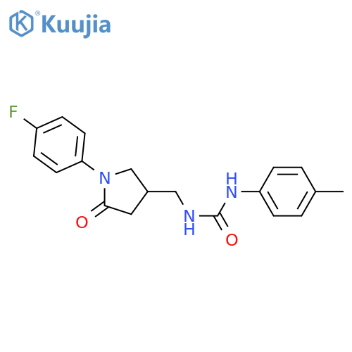 3-{1-(4-fluorophenyl)-5-oxopyrrolidin-3-ylmethyl}-1-(4-methylphenyl)urea structure