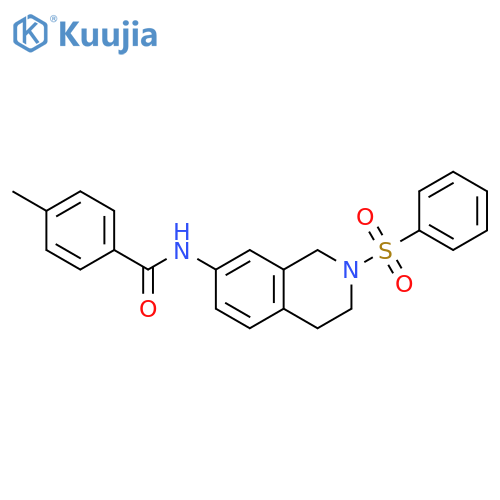 N-2-(benzenesulfonyl)-1,2,3,4-tetrahydroisoquinolin-7-yl-4-methylbenzamide structure