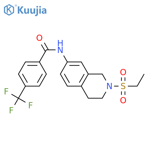 N-2-(ethanesulfonyl)-1,2,3,4-tetrahydroisoquinolin-7-yl-4-(trifluoromethyl)benzamide structure