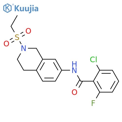 2-chloro-N-2-(ethanesulfonyl)-1,2,3,4-tetrahydroisoquinolin-7-yl-6-fluorobenzamide structure