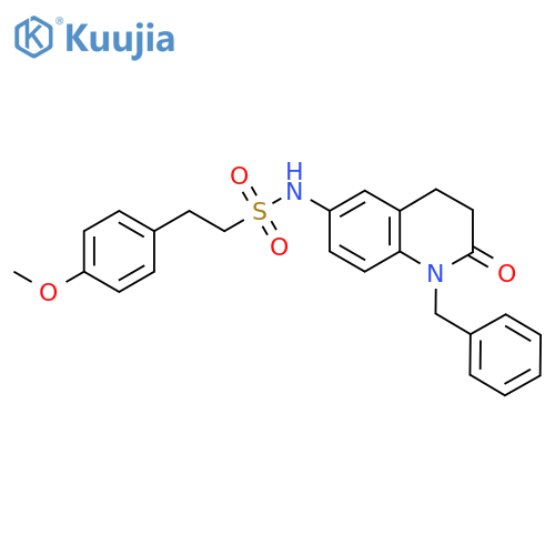 N-(1-benzyl-2-oxo-1,2,3,4-tetrahydroquinolin-6-yl)-2-(4-methoxyphenyl)ethane-1-sulfonamide structure