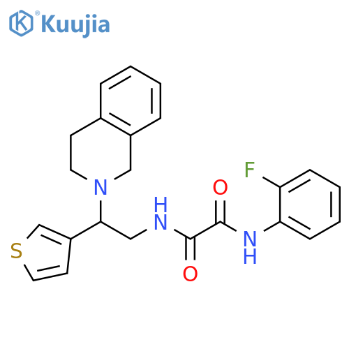 N'-(2-fluorophenyl)-N-2-(1,2,3,4-tetrahydroisoquinolin-2-yl)-2-(thiophen-3-yl)ethylethanediamide structure