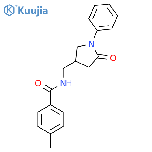 4-methyl-N-(5-oxo-1-phenylpyrrolidin-3-yl)methylbenzamide structure