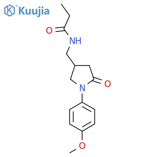 N-{1-(4-methoxyphenyl)-5-oxopyrrolidin-3-ylmethyl}propanamide structure